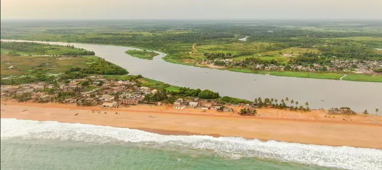 Vue aérienne de Gbèkon
